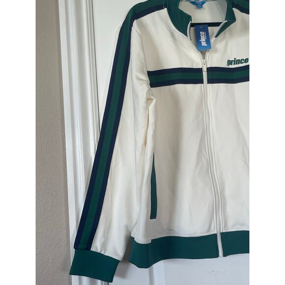 NWT  Prince Pickleball Men's Zip-Front Track Jacket Cream XXL - Picture 3 of 9